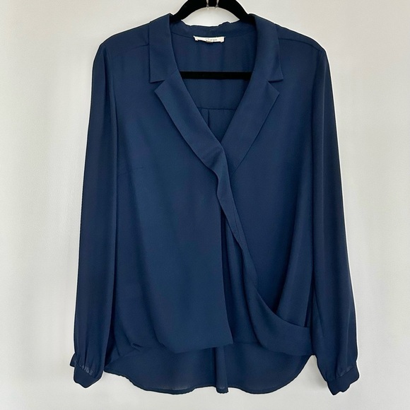 Daniel Rainn Navy Blue Adene Surplice Blouse - Picture 6 of 7
